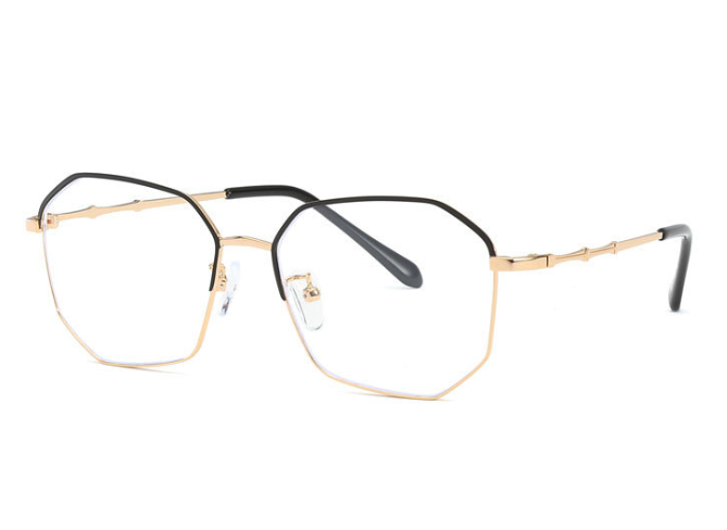 新款多边形创意款防蓝光眼镜框金属复古平光眼镜个性潮流近视眼镜产品图