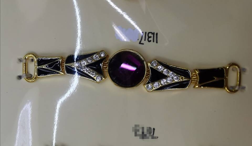 11317# Alloy Electroplated Buckle Purple Round Rhinester Shoe And Hat Decorative Buckle Clothing Accessories