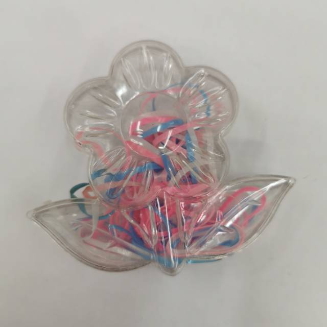 Flower-shaped fashionable plastic boxes, colorful small rubber bands, hair ties, headwear and hair accessories