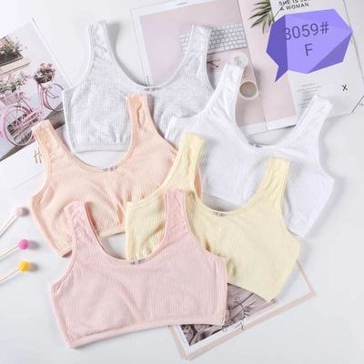 2020 Summer New All-Cotton Comfortable Girls Vest Bra Sponge Cushion To Prevent Naked Girls Wrapped Chest