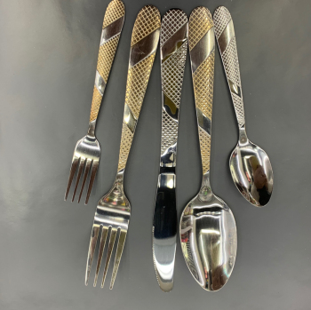 Mat Pattern Stainless Steel Knife, Fork And Spoon Western Knife, Fork And Spoon Tableware