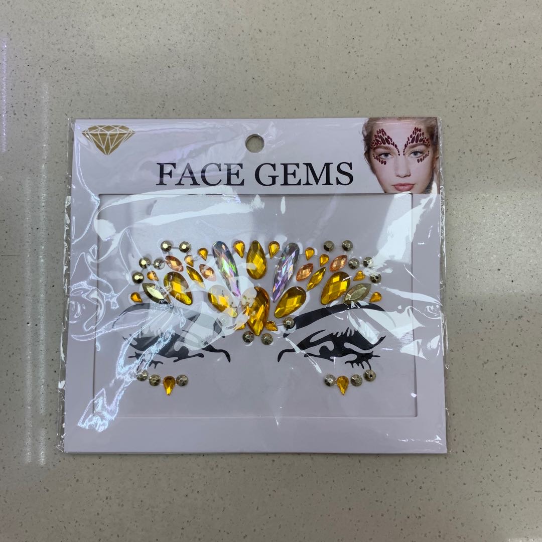 橙色额头水晶钻贴眼尾贴额头贴