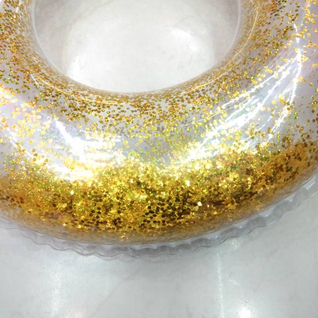 Factory direct sales of pvc children's golden sequin round swimming rings mixed in wholesale details Picture