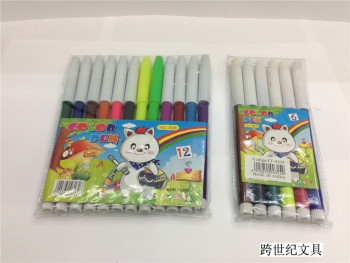 868 PVC袋装水彩笔 马克笔 带两只荧光