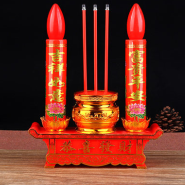 风水插电香炉财神香烛电香灯供灯供佛长明灯电香炉蜡烛灯图