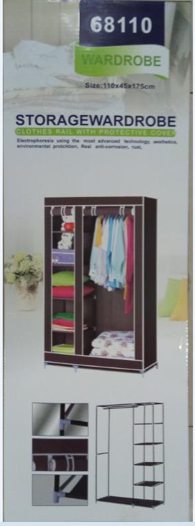 Wardrobe Simple Cloth Wardrobe Modern Steel Pipe Thickened Oxford Cloth Model68110 details Picture