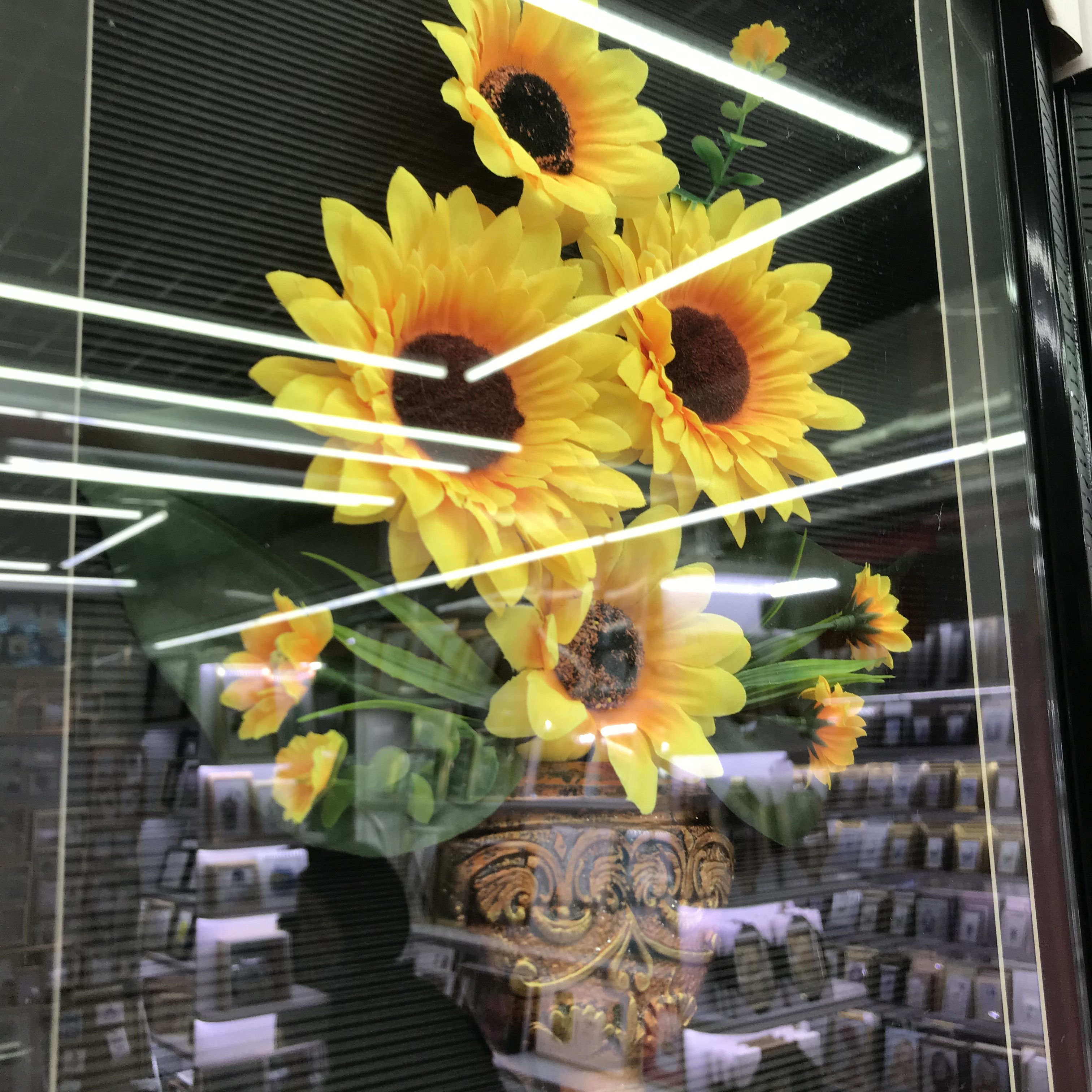 仿真向日葵装饰画背景墙会所酒店茶室软装饰品家居壁挂画喷绘产品图