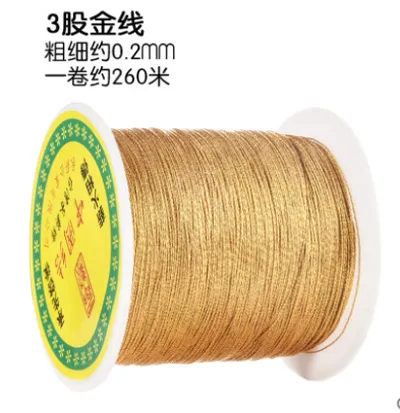 3 Strands Of Line Manufacturers Direct Sales Of Tiktok The Same Gold Broom Diy Handmade Gold Thread Silver Thread Gold Thread Tassel Red Rope Winding Color Bracelet