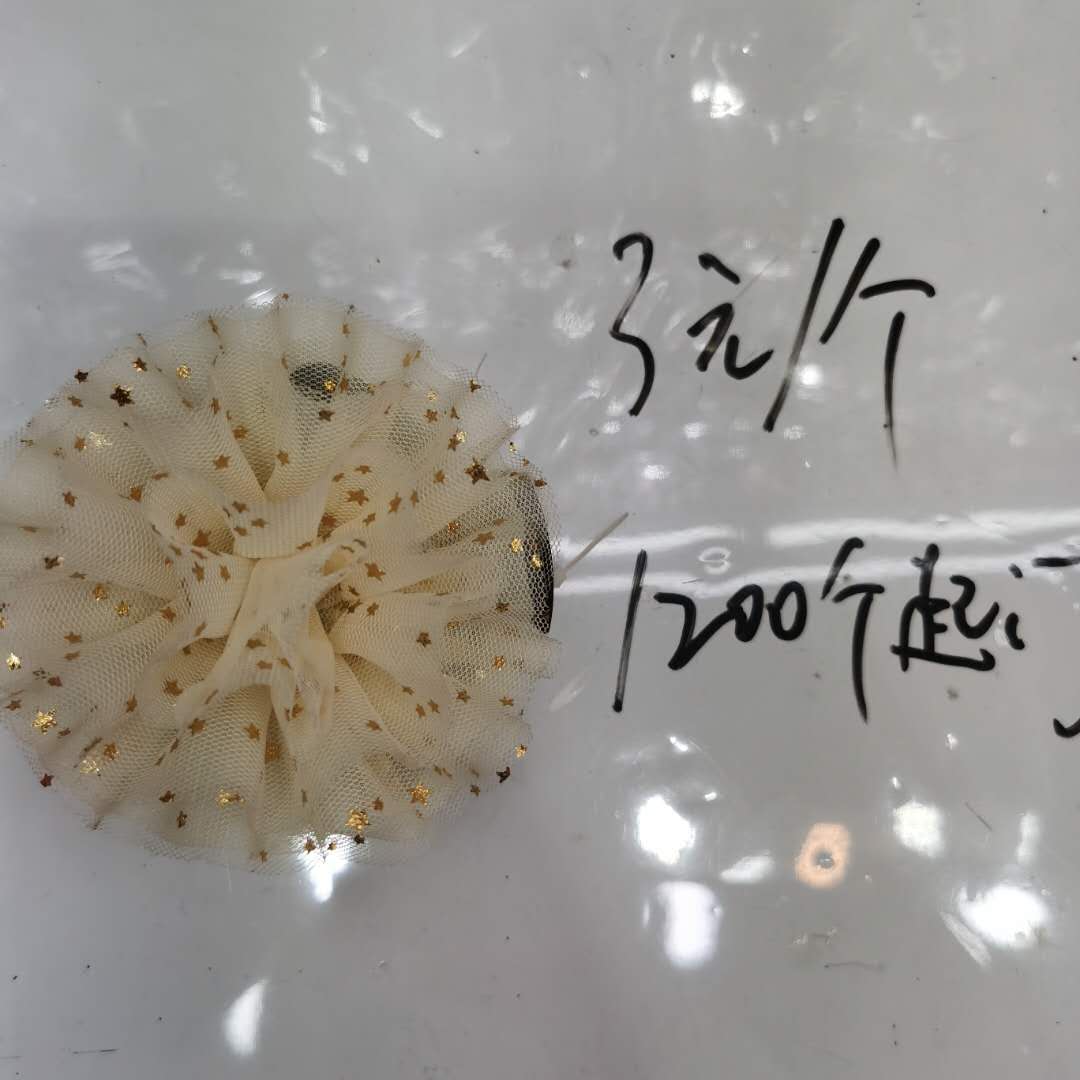 韩版时尚洋气百搭女士发夹布艺欧根纱五角星头扣