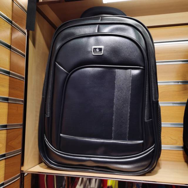 New Pu Leather High-Grade Schoolbag Backpack Leisure Bag Male Bag College Student Computer Bag