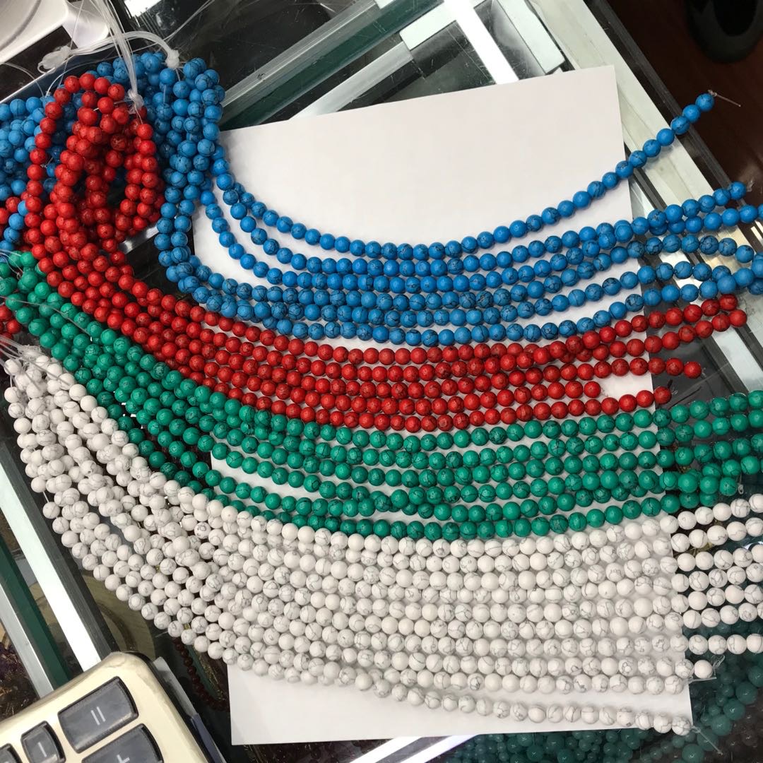 天然原矿松石手链项链半成品DIY手工手链材料
