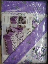 紫色妖姬包边加厚床上四件套