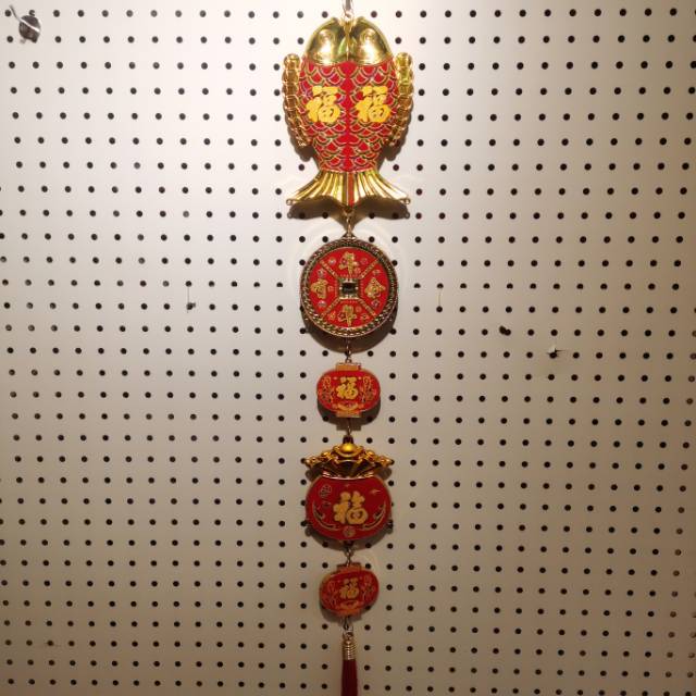 Golden "Fu" characters, Double fish copper coins, ingots, money bags, lanterns, tassels, pendants, money bags, Chinese knots, Double Fish new house, wedding celebration