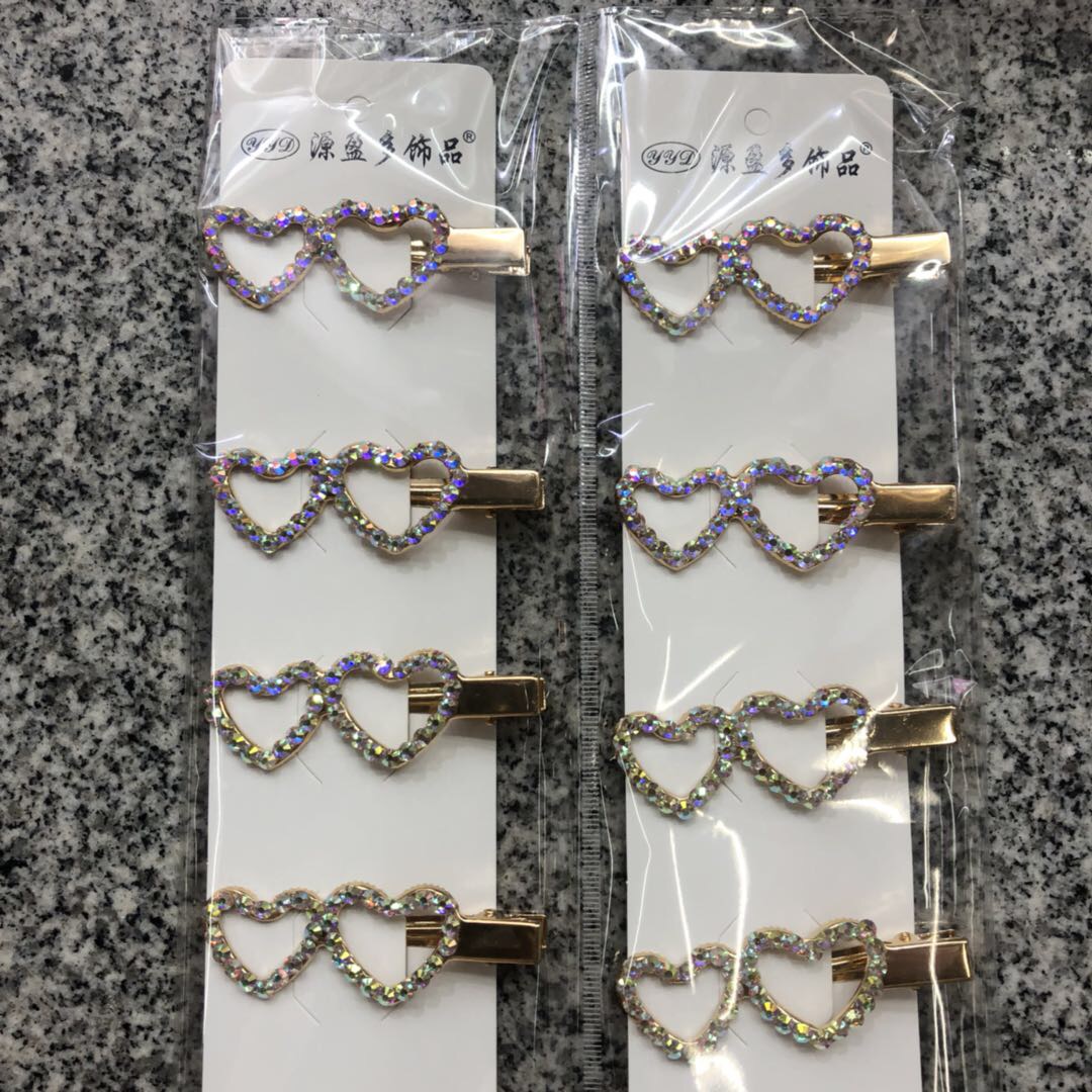 韩国醋酸发夹女士领结图案豹纹发卡简约气质爱心夹边夹刘海夹发饰