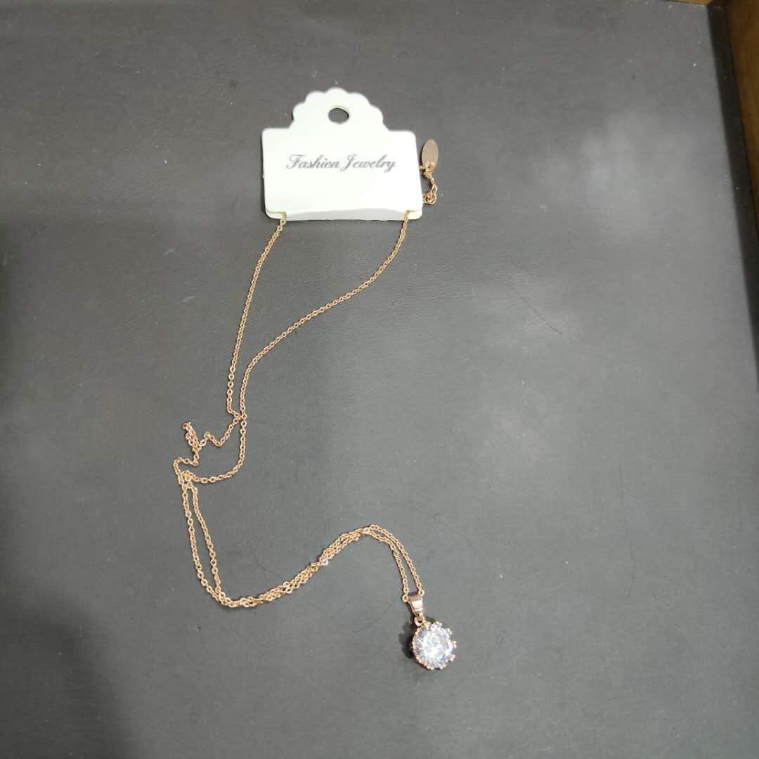 Best-selling series copper round jewel pendant fashion copper necklace thumbnail