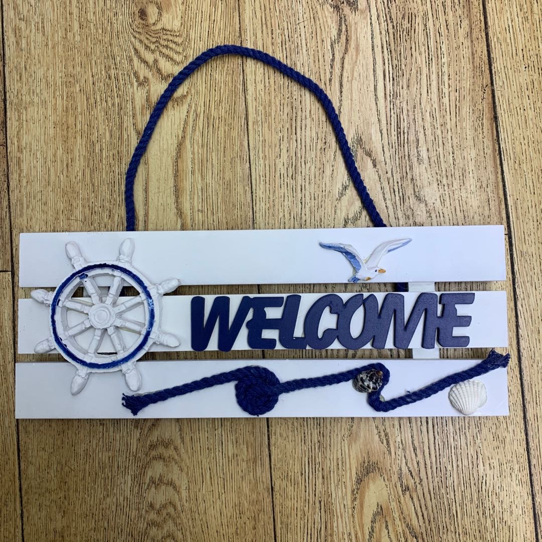 地中海风北欧简约挂牌门饰挂物木质装饰牌