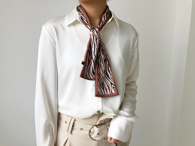 Casual Everything Classic Scarf Long Women's Zebra-Print Silk Scarf