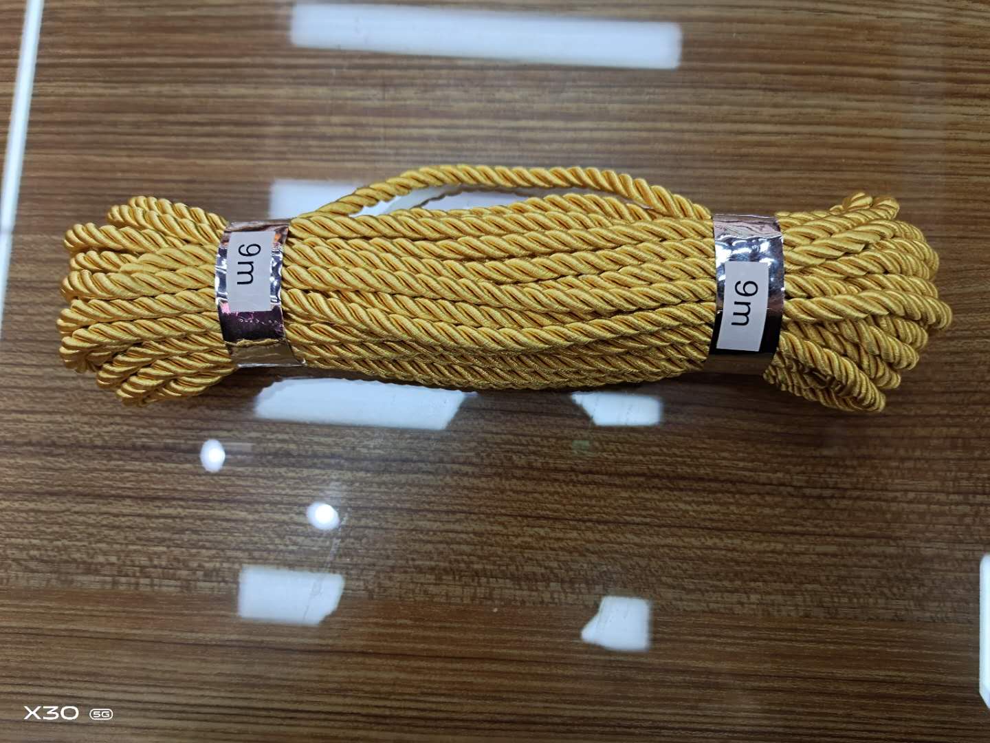 Winding three-strand rope, 9M, three-strand cotton thread, colorful cotton rope, thick decorative beige hemp rope, binding rope