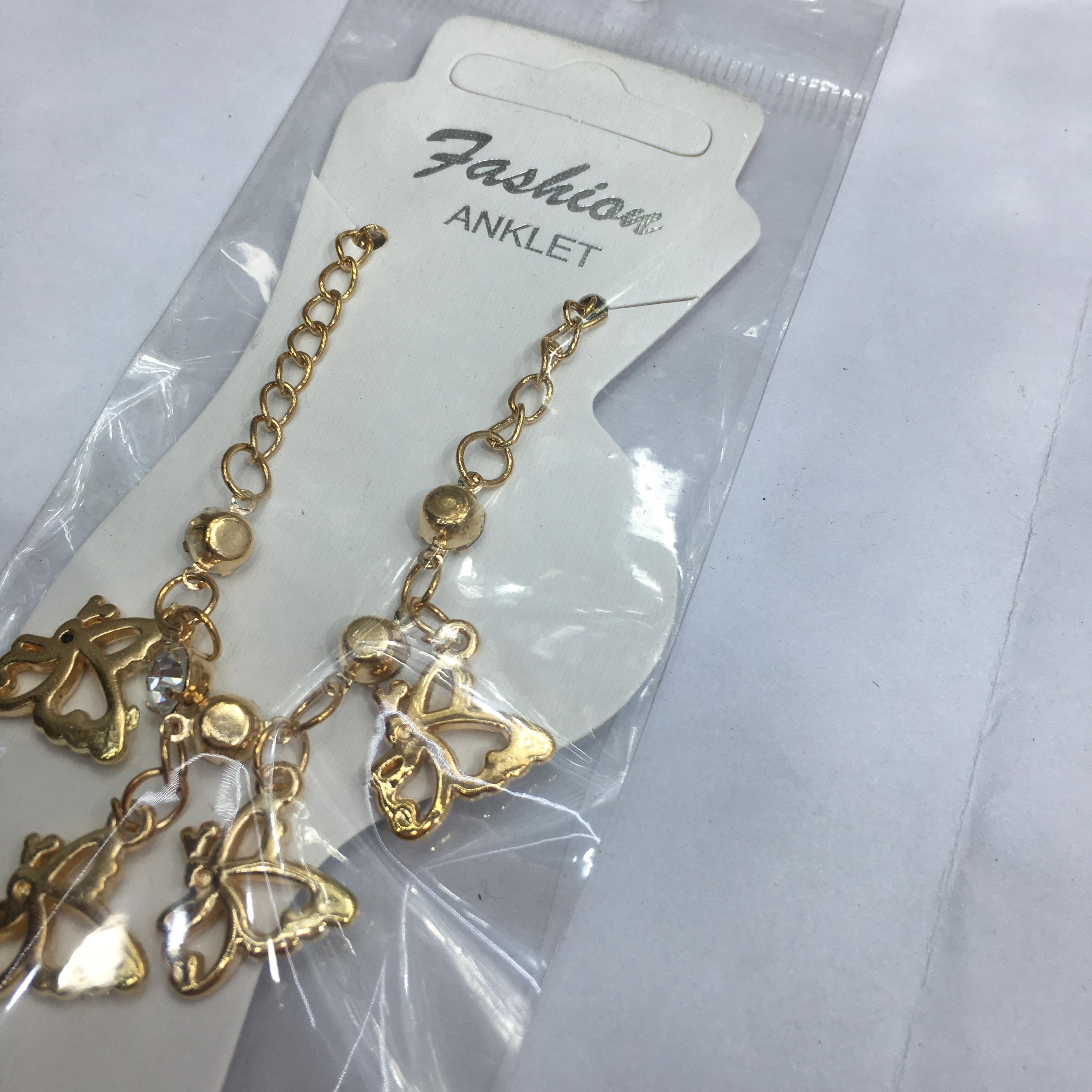 日韩气质仙女蝴蝶带钻女款脚链沙滩饰品细节图