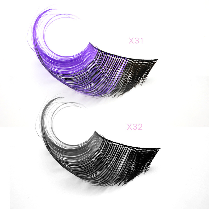 Colorful False Eyelashes Exaggerated Tail And Long Three-Dimensional Soft Mink Hair Eyelashes details Picture