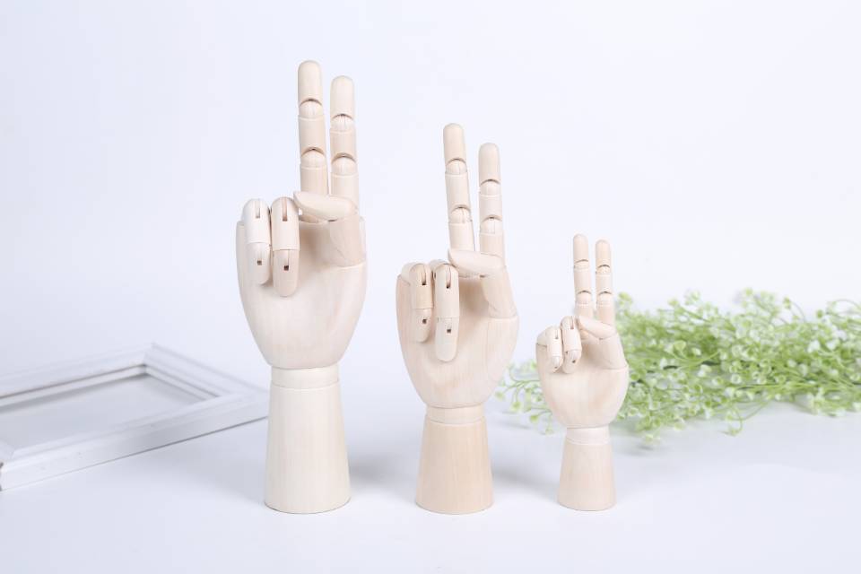 木质木手木人模型12寸素描漫画造型装饰可活动10寸实木关节产品图