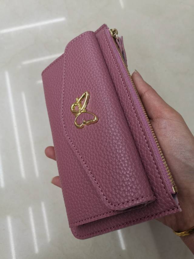 Women's Long Wallet Ultra-Thin Solid Color Holding Large Capacity Card Bag Holding Bag details Picture
