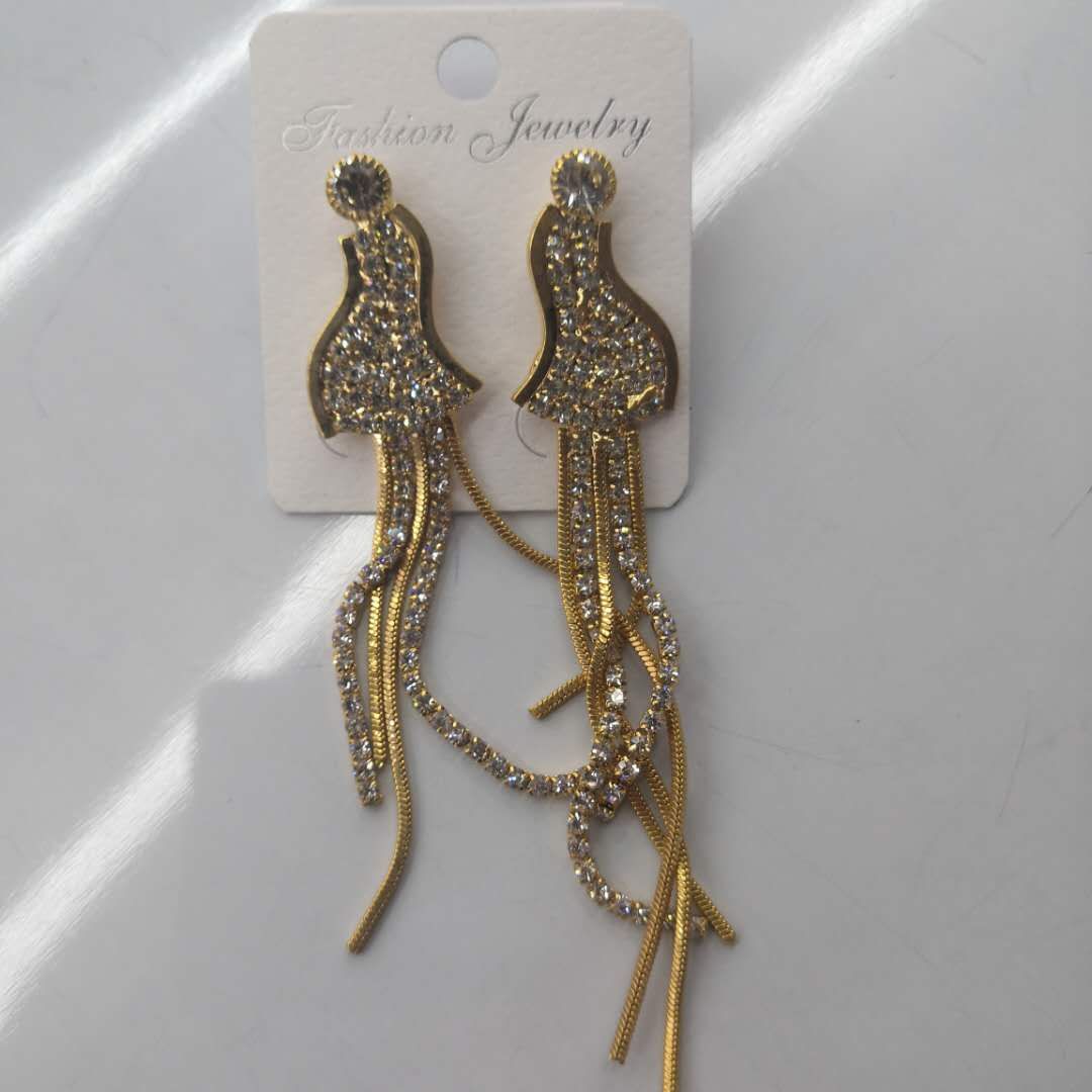 女生带钻时尚潮流个性气质可爱流行耳环058