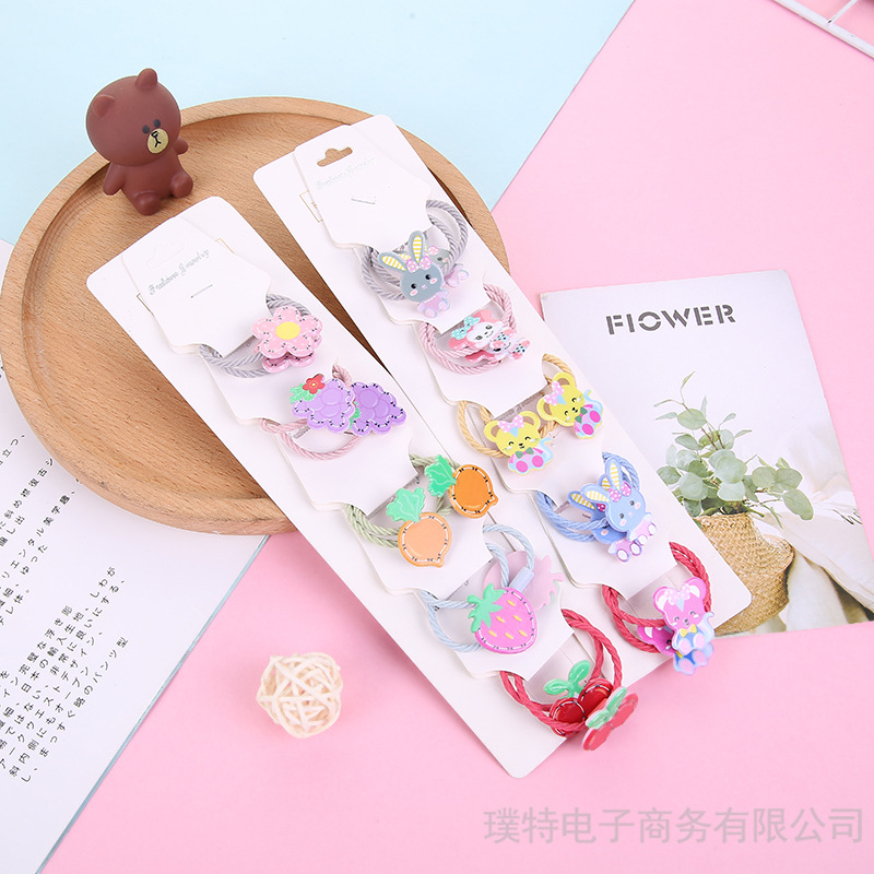 Korean Sweet Children's Scrunchie Elastic Does Not Hurt Hair Cute Cartoon Baby Head Rope Princess Girl Hair Rope Specification drawing