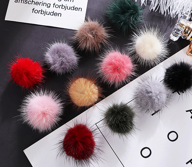 diy饰品配件/服装辅料3cm水貂毛毛球正品 皮草辅料 水貂毛细节图