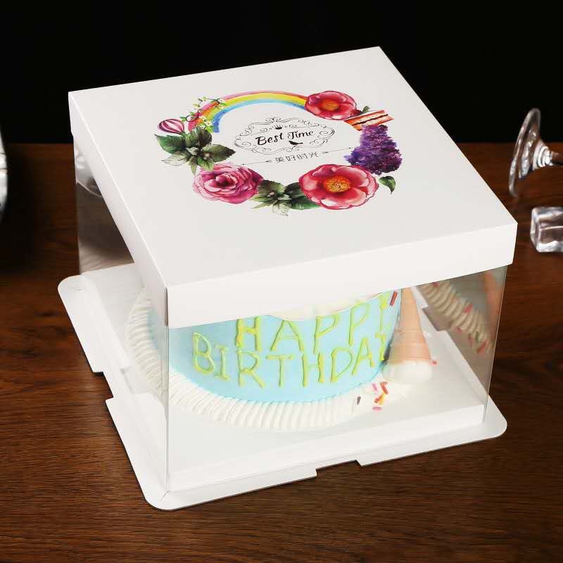 透明蛋糕盒盒子包装盒单层高层加高层产品图