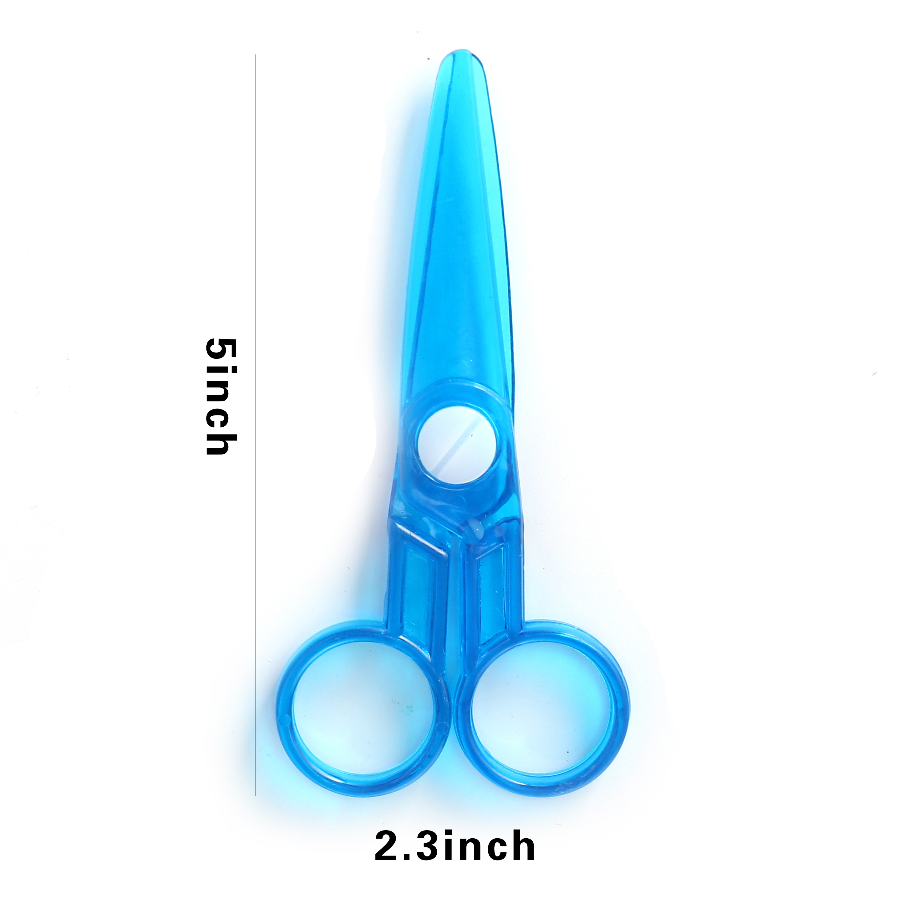 166 Children's round-head handmade paper-cutting scissors made of transparent and environmentally friendly plastic Specification image