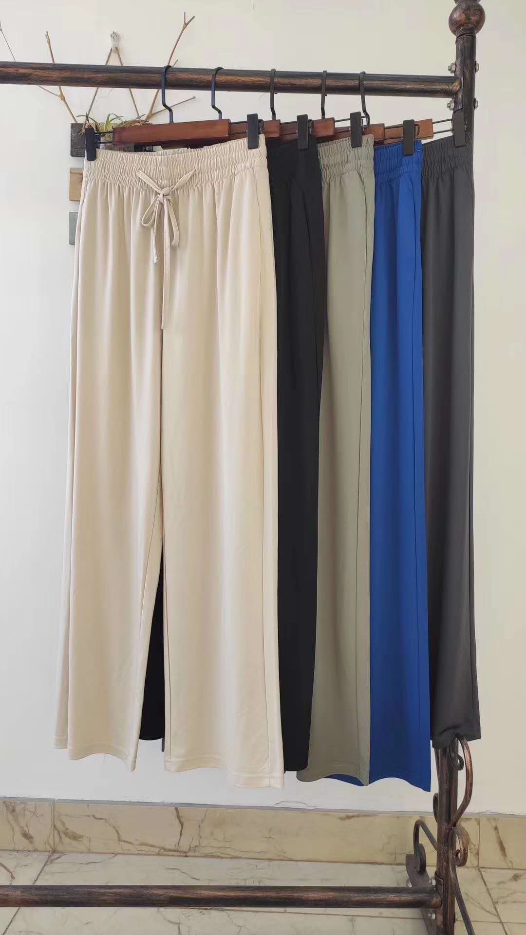 Ice silk wide-leg pants for women's summer high-waisted drape and Tencel loose floor-length pants for women Specification image