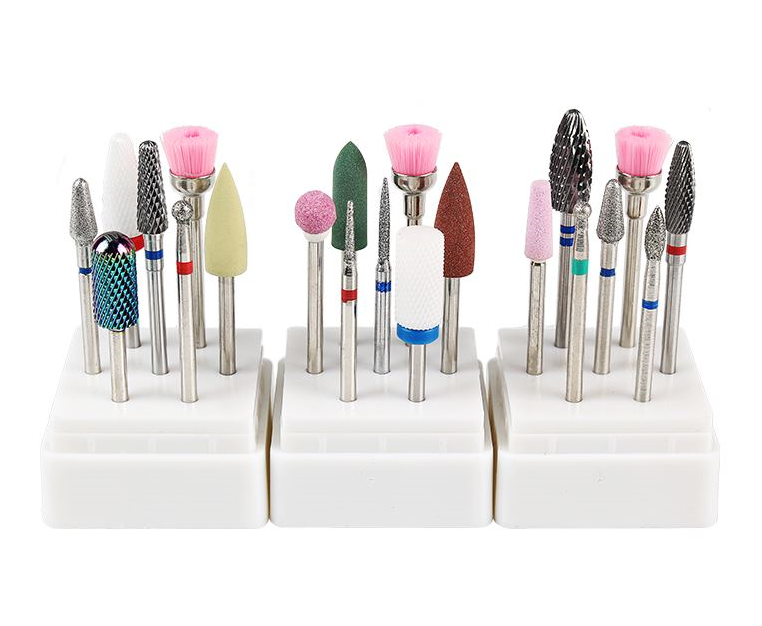 Nail art ceramic tungsten steel alloy grinding head set, special grinding head brush for grinding machines, polishing tools