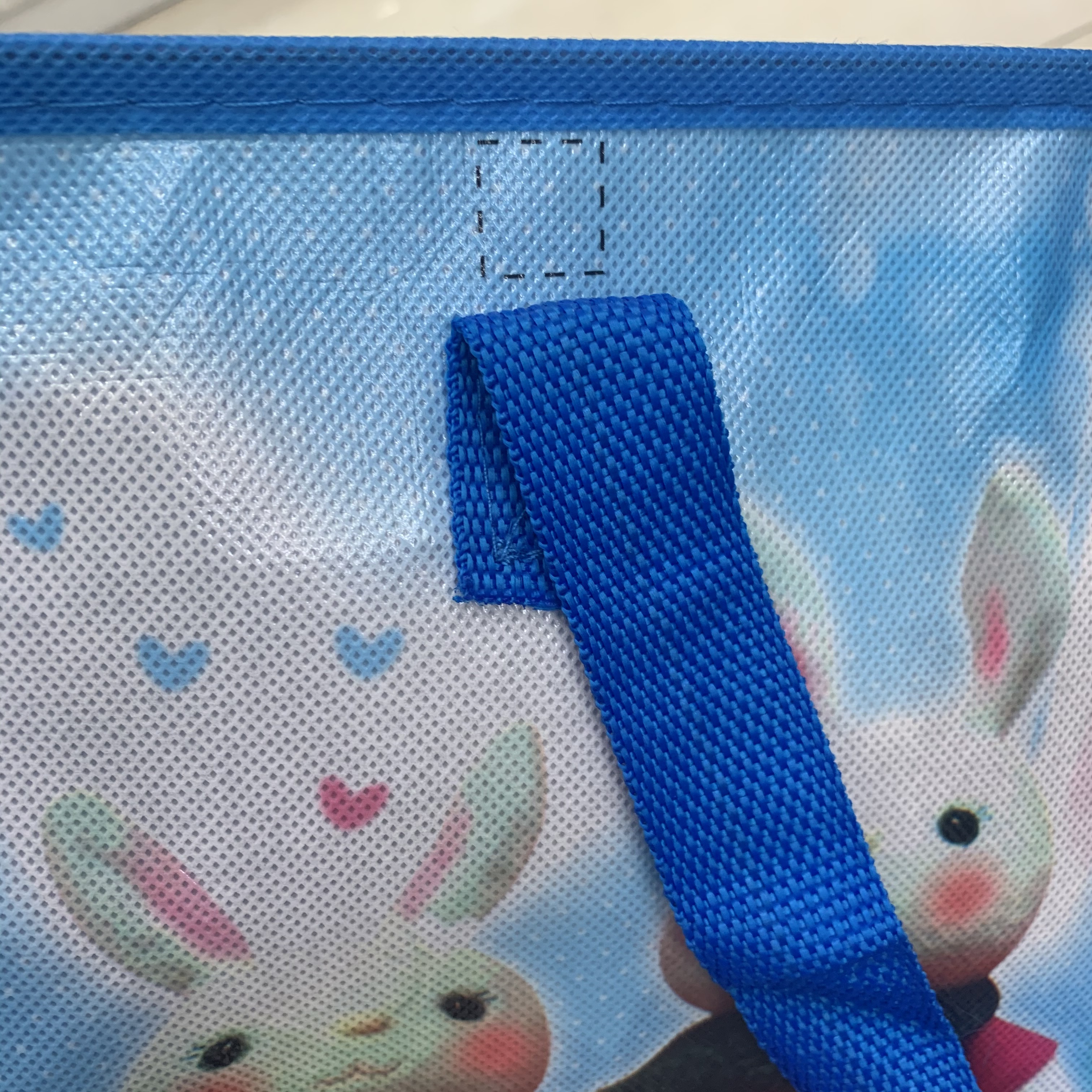 Folded canvas bag stored inside a backpack
