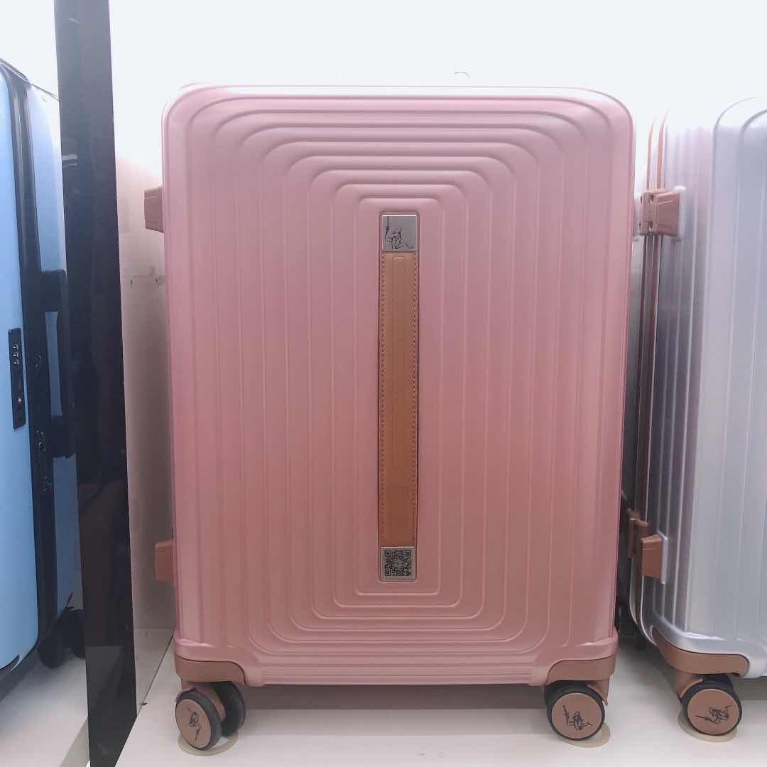 粉色波纹行李箱ins网红男女学生拉杆箱子万向轮20小型密码旅行皮箱图
