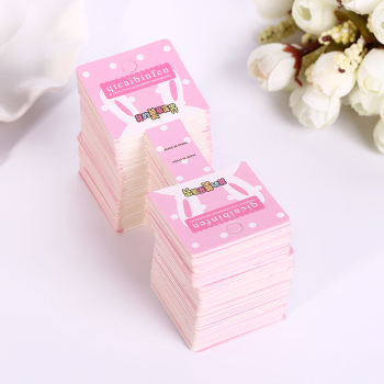 儿童韩版夹子彩色印花长方形项链包装卡片饰品包装卡板展示白纸卡
