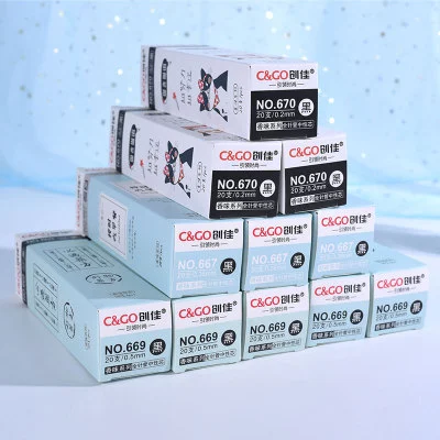 Yiwu Good Goods Writing Stationery 0.20.5 Black Neutral Pen Refill 0.38 Full Needle Pen Refill 20 Pieces