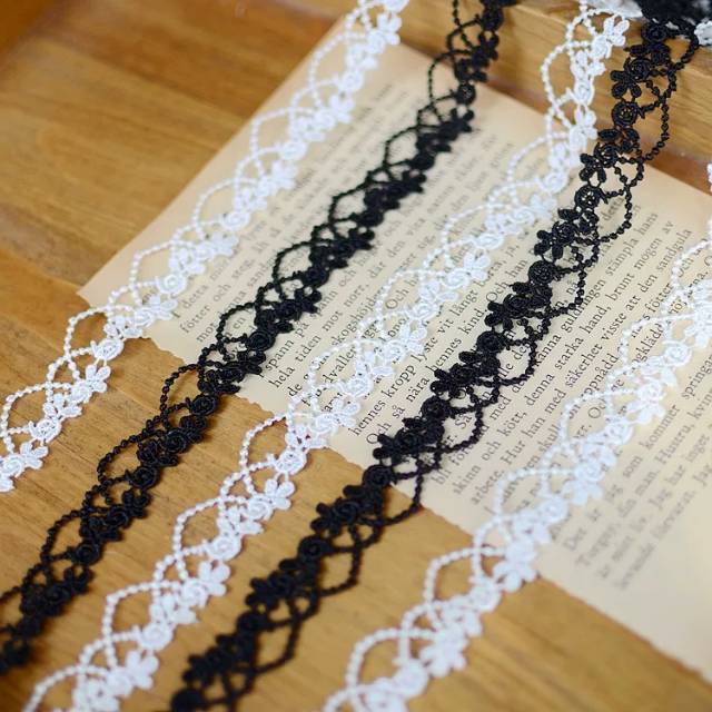 Black and white water-soluble lace lace trim Specification image