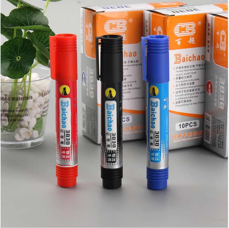 Baichao 3838 marker black oil marker large capacity logistics marker thumbnail