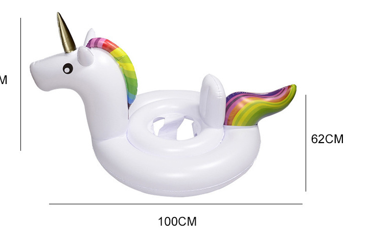 pvc inflatable children's swimming ring, unicorn swimming seat ring, swimming ring