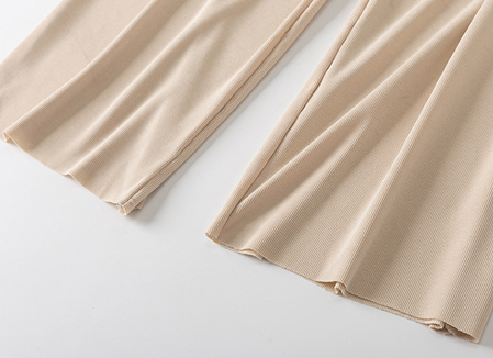 Wechat Business Explosion Pleated Ice Silk Chiffon Wide Leg Pants High Waist Hanging Loose Casual Nine-Minute Pants details Picture