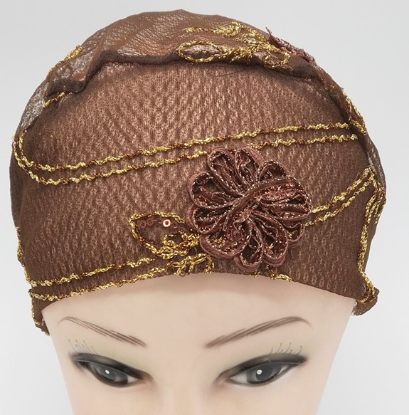 Women's Fashion Trend Everything With Muslim Bright Silk Embroidered Mesh Headscarf