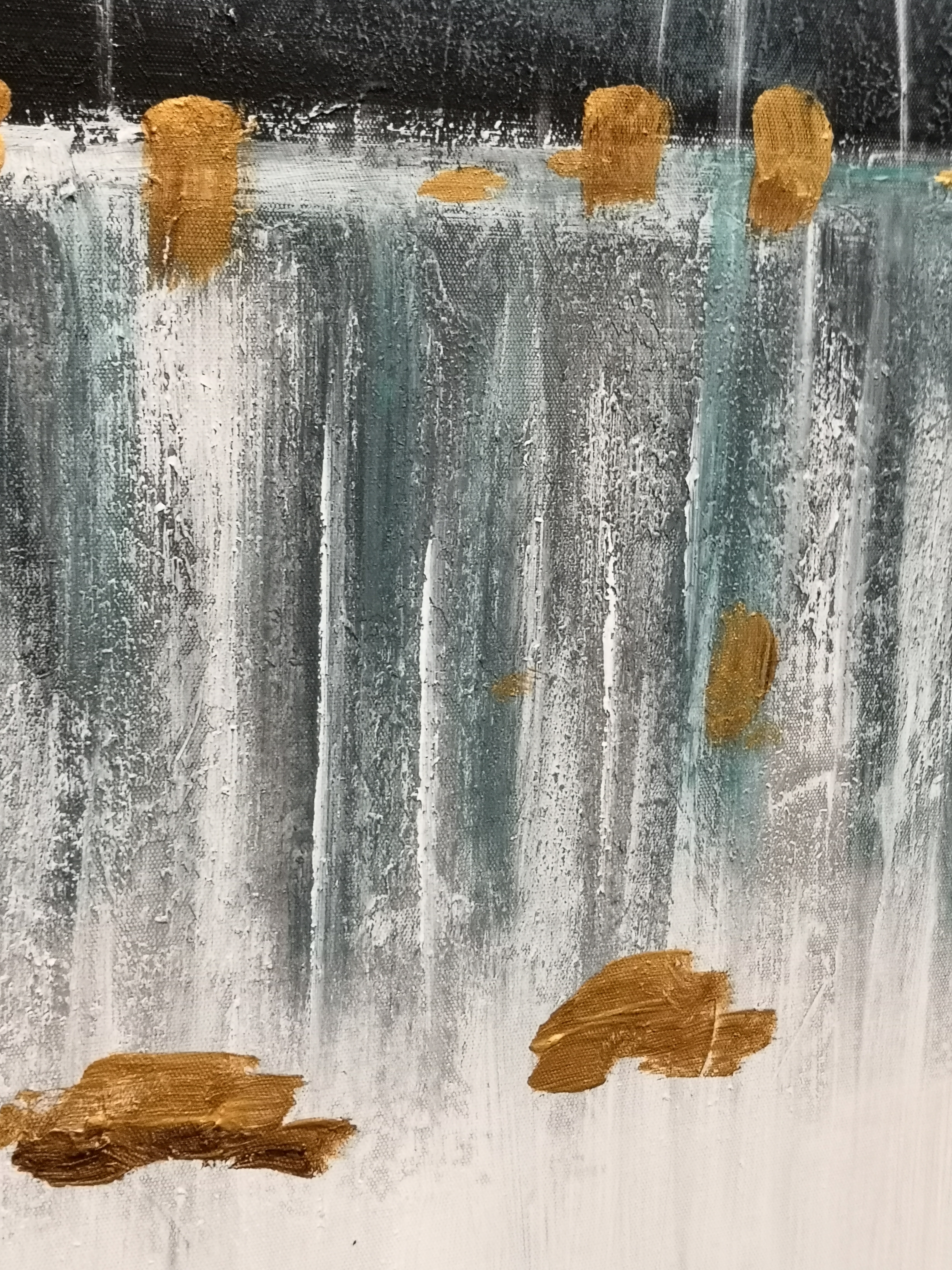 Water Hand-Painted Oil Painting Modern Abstract Painting Large Porch Landscape Decorative Painting Simple American Living Room Hanging Painting Specification drawing