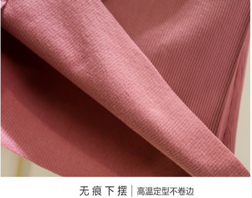 Derong Seamless Thermal Underwear Slim Solid Color Women Slim High Neck Heat Plus Velvet Long Johns Women's Suit details Picture