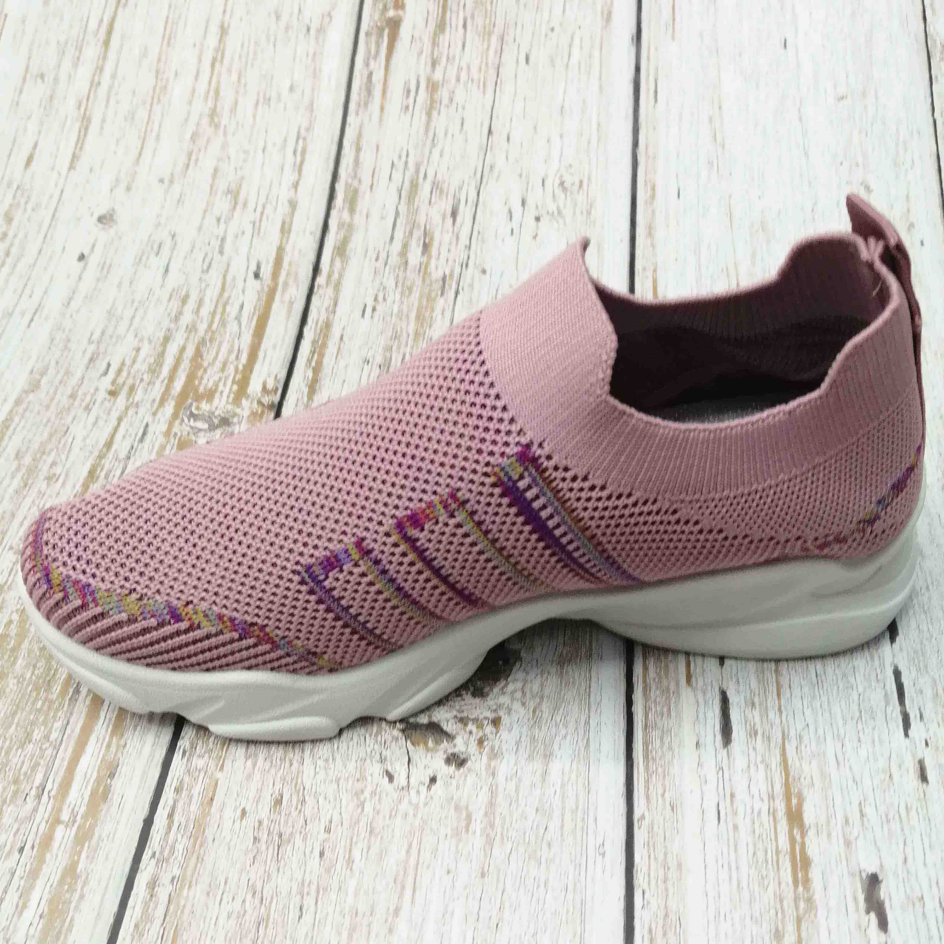 Bright Color Square Pattern Women Spring And Autumn New Running Shoes Breathable Flying Woven Casual Shoes details Picture