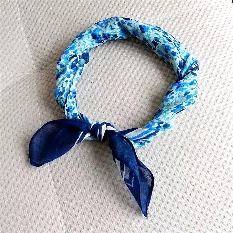Cotton Floral Small Square Scarf Headband Decorative Scarf Scarf Scarf