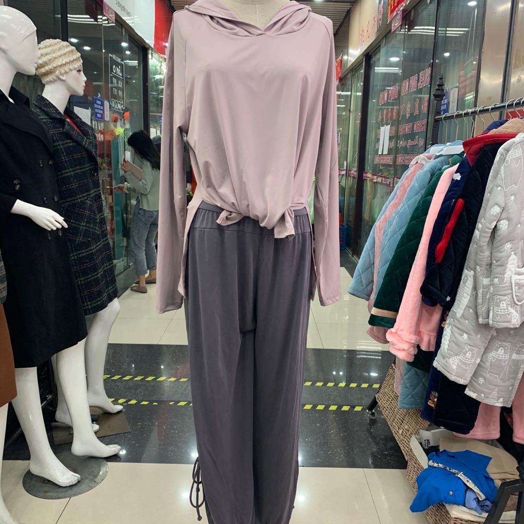 厂家直销2020春秋女装家居服睡衣粉紫色居家服