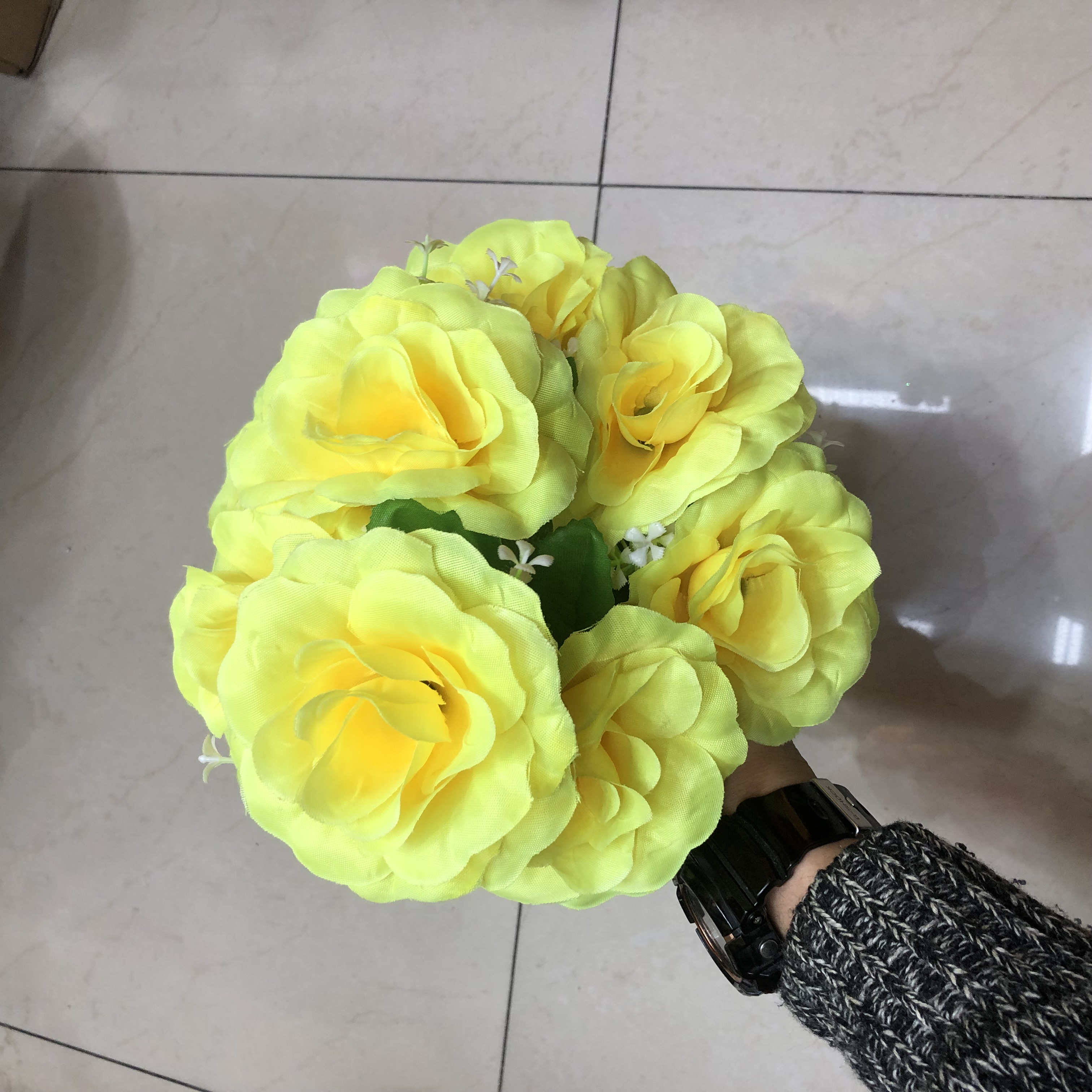 防真10头玫瑰花假花仿真花客厅餐桌装饰插花束家居摆设绢花艺