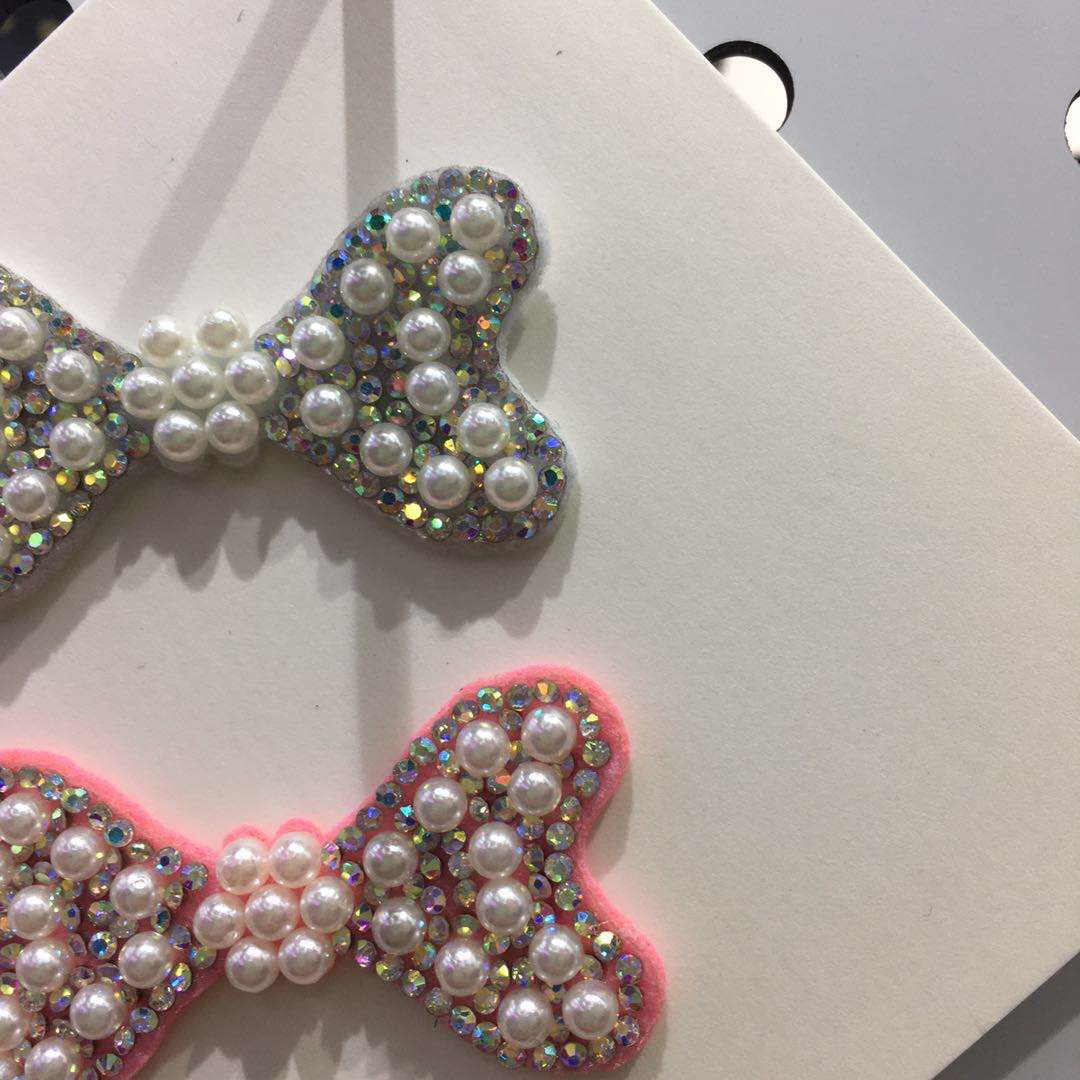 Accessories Pearl Bow Hairpin Set Diamond Rhinodrill Cross Clip Headwear Non-Woven Stick Diamond Butterfly Children's Headband Accessories Diy Hair Accessories Headband Decorative Accessories Specification drawing