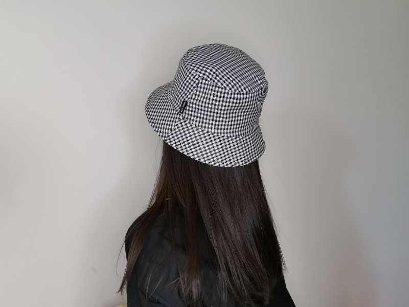 Sunshade Fisherman Hat Woman Spring And Autumn Day Korean Double-Sided Gingham Hat Summer Solid Color Sunblock Hat With Large Eaves Specification drawing